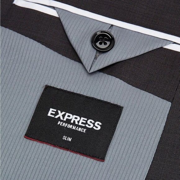 Express Slim Charcoal Wool Blend Wrinkle-Resistant Performance Suit Jacket 40 - Picture 3 of 5